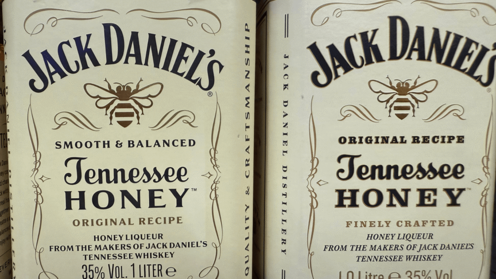 Jack Daniel's Tennessee Honey bottles (35cl, 70cl, and 1L)